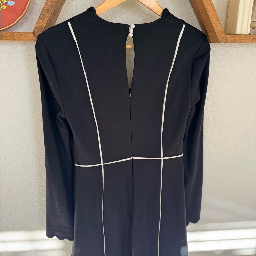 Maeve Square-Neck Scalloped Hem Long-Sleeve Mini Dress - Picture 7 of 7